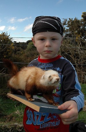 James with a ferret!